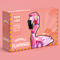 Ensemble de blocs de construction Flamingo personnalisé de 84 pièces, modèle animal 3D à construire soi-même avec briques STEM, jouet OEM, marque privée
