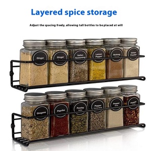 Étagère à épices murale métallique à plusieurs niveaux sans perçage, support <span class=keywords><strong>de</strong></span> rangement pour bocaux Mason, idéal pour la cuisine - Nouveauté très prisée sur Amazon - Product Image 2