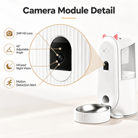 Distributeur intelligent de nourriture pour animaux de compagnie avec caméra infrarouge HD 2MP, vision nocturne, application mobile, distance illimitée, programmation de distribution et anti-blocage