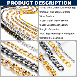 Cadenas Metálicas Personalizadas para Bolsos, Accesorios de Herrajes para Bolsos, Cadena Dorada y Plateada para Bolsos de Mano y <span class=keywords><strong>Bandolera</strong></span>, Venta al Por Mayor - Product Image 3