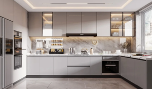 ตู้ครัวไม้แข็งครบชุดสำหรับการออกแบบห้องครัวที่หรูหรา - Product Image 5