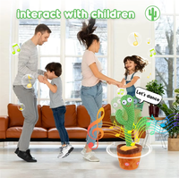Cactus Dansant Parlant et Chantant, Jouet Musical avec 120 Chansons, Enregistrement Sonore 15s, pour Enfants de 5 à 7 Ans, Unisexe, Chant + Danse + Enregistrement + LED
