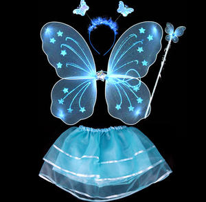 <span class=keywords><strong>Disfraz</strong></span> de Hada para Niñas, 4 Piezas, Alas de Mariposa, Varita, Diadema, Falda Tutú, para Navidad, Halloween, Cosplay - Product Image 2