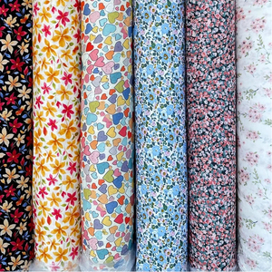 Tissu Popeline <span class=keywords><strong>de</strong></span> Coton du Fabricant, Imprimé Floral Tissé Écologique, 100% Coton, Style Uni pour Robes, Jupes, Bébés et Enfants - Product Image 2