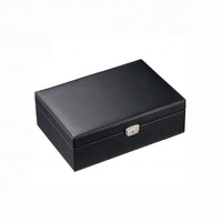 Boîte de rangement pour montres à 6 emplacements avec couvercle en verre, en cuir PU, organisateur de montres pour hommes