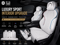 Nouvelles Housses de Sièges de Voiture Sur Mesure de Luxe en Cuir Sport Perforé, Modèle Spécifique, Ensemble Complet, Accents Tricolores, OEM ODM