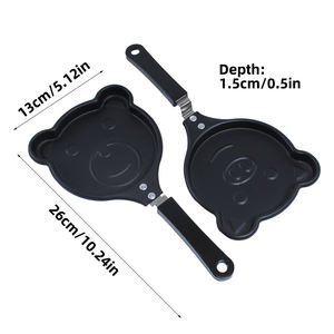 แม่พิมพ์ทำอาหารเช้า DIY ทันสมัย กระทะทำอาหารแบบไม่ติดกระทะ รูปหมี กบ หน้ายิ้ม สำหรับทำไข่เจียว กระทะโลหะขนาดเล็กแบบแบน ไร้ควัน - Product Image 6