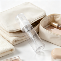 Flacon pompe en mousse vide personnalisé en forme de cylindre 80 ml PET+PP pour nettoyant visage, perruques, crème à raser et distributeur de savon moussant