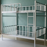 Lit superposé modulaire OEM ODM à 2 niveaux pour adultes, en acier inoxydable SUS 201 304, pour dortoir scolaire, hôtel, appartement