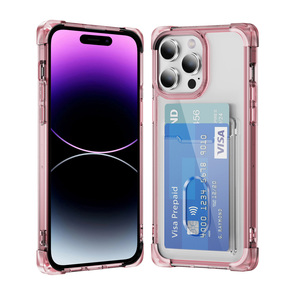 Étui de téléphone portefeuille <span class=keywords><strong>avec</strong></span> fente pour carte <span class=keywords><strong>transparente</strong></span>, <span class=keywords><strong>coque</strong></span> antichoc pour <span class=keywords><strong>iPhone</strong></span> 15 Pro 14 Plus 13 12 Mini <span class=keywords><strong>11</strong></span> Pro Max 16 E 17Air 8 XR XS - Product Image 1