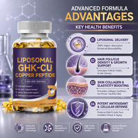 OUUSO OEM Marque Privée Gélules LIPOSOMALES GHK-CU 120 unités Complément Alimentaire 24 Mois pour la Santé des Cheveux, de la Peau, Anti-Âge et Antioxydant