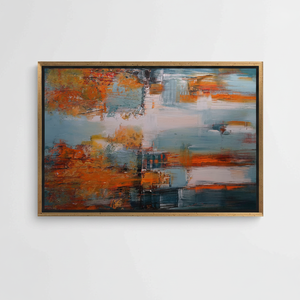 Autumn Landscape Printed <b>Canvas</b>: Modern Abstract Wall Art Decor,GOLD <b>FRAMED</b> <b>CANVAS</b> - Product Image 2