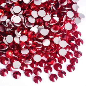 BOBOHOOレッドクリスタルシリーズフラットバックルースラインストーン非ホットフィックスラインストーン爪用DIYガーメントバッグドレス - Product Image 2