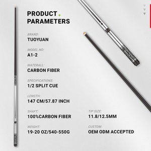 Nouveau PREOAIDR, manche en bois d'érable canadien avec revêtement en fibre de carbone, joint en acier inoxydable, haute qualité, poignée en cuir 2 pièces, embout de 13 mm - Product Image 2