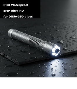 Caméra d'inspection de canalisation d'égout avec tige de poussée de 100 m, caméra en acier inoxydable 316 de 32 mm avec sonde autonivelante 512 Hz pour <span class=keywords><strong>plombier</strong></span> - Product Image 1