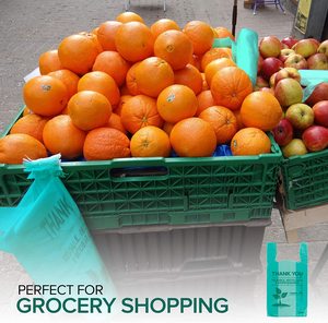 <b>Compostable</b> PLA PBAT T-Shirt <b>Bags</b> Eco Vest Handle Sustainable Shopping Bulk Container Supply Green Retail Chain - Product Image 4