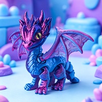 Dragon volant en PLA écologique imprimé en 3D, nouveau modèle 2026, dragon démon occidental articulé et flexible avec yeux simulés, jouet certifié sûr