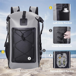 Biểu tượng tùy chỉnh PVC đi bè du lịch kayaking khô trở lại gói 30L CuộN Top ngoài trời không thấm nước thể thao ba lô - Product Image 2