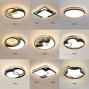 Lustre moderne rond carré en or noir 3CCT, lampe suspendue LED pour <span class=keywords><strong>plafond</strong></span>, pour <span class=keywords><strong>chambre</strong></span> à coucher - Product Image 2