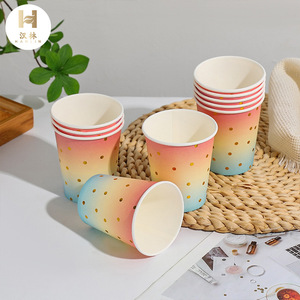 Gobelets en papier arc-en-ciel, gobelets à eau haut de gamme pour hôtels et fêtes, gobelets jetables pour usage domestique et commercial, de bonne qualité pour le Nouvel An chinois - Product Image 1