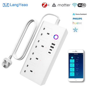 Regleta Inteligente LangYeao 20W PD, 4 Tomas de Corriente con Control Independiente, Compatible con Matter, Zigbee, WiFi, Funciona con Home Assistant y SmartThings - Product Image 1