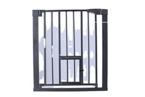 Barrière de sécurité pour animaux de compagnie en acier inoxydable de haute qualité, de forme carrée, avec fenêtre et porte pour <span class=keywords><strong>chat</strong></span> - Barrière de sécurité rétractable pour escalier - Product Image 2