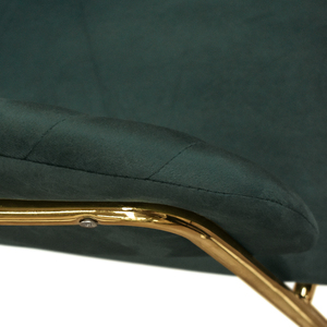 Juego de 2 sillas Penelope de terciopelo verde con estructura metálica para sala de estar interior - Product Image 3