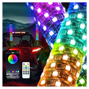 2026 Yeni Uygulama ve Uzaktan Kumandalı 2ft 3ft LED Fren Dönüş Sinyali Lambası Spiral RGB Kırbaç Işık Offroad Plaj Bayrak Direği Işıkları için - Product Image 5