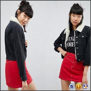 Ky Vrouwen Jas Winter Kleding Zak Zwarte Tech Fleece Knopen Gewassen Spijkerjack - Product Image 2