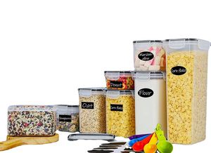 Lot de 25 bocaux scellés de stockage en plastique sans BPA avec couvercles, garde-manger de cuisine, pour organiser les bocaux à grains entiers - Product Image 5