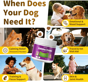 Pevet Friandises à Mâcher Apaisantes pour Chats & Chiens - Tryptophane Naturel, Camomille, Racine de <span class=keywords><strong>Valériane</strong></span>, Graines de Lin, Réduit le Stress de <span class=keywords><strong>la</strong></span> Toilettage et du Bruit - Product Image 4