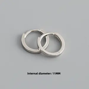 Wholesale 925 Silver Plain Simple Round Hoop Earrings 5mm/6mm/7mm/8mm/9mm/14mm Gold Plated Hoop Earring For Women