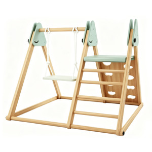 Triángulo de Escalada Montessori Aswweets para Niños, Gimnasio de Juegos de Madera para Interiores, Triángulo Pikler para Niños - Product Image 1