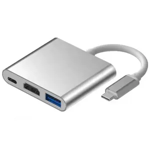 Usb 3.0 3 ב 1 מפצל סוג-c כדי hdtv-lhdtv-תואם USB 3.0 תחנת עגינה 4k מתאם sb סוג c כדי ממיר hdtv