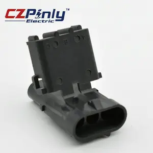 Gm pa66 pbt gf30 Delphi Packard Tps 3 pin male Weatherpack Receptacle Connector 12010717