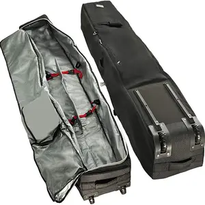 Großhandel benutzerdefiniertes doppeltes Brett vollständig gepolsterter Ski-Rucksack Reisetasche neues Design Skibrett-Abdeckungstasche mit Rad