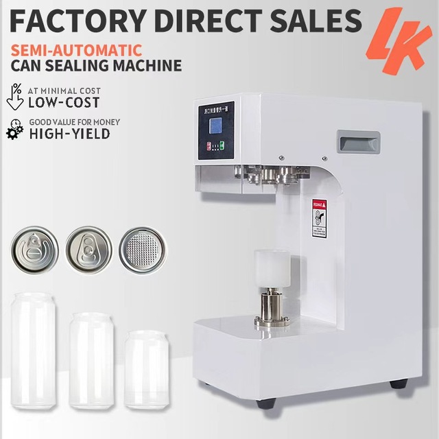 LK-ACS Automatic Can Sealing Machine Electric Tin Can Sealer for PET Plastic Glass Bottle Aluminum Pop Can Capping Equipment