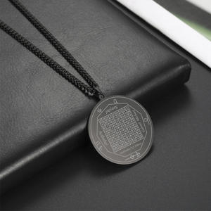 Acero inoxidable 7 Arcángeles Sigil Charm Collares para hombres Arcángeles Sigil Collares Pentáculo Amuleto mágico Protección Talismán - Product Image 3