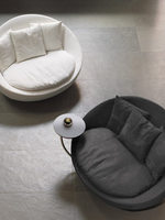 Fauteuil pivotant individuel Sea's Fragrance, design italien minimaliste, en éponge, de luxe, en forme d'arc, garantie 2 ans, pour ensemble de salon