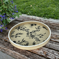 Plateau de rangement rond en bois écologique Art Déco pour la décoration de table