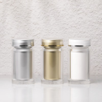 Flacon à pilules en PS argenté, doré et blanc de 100g avec conteneur intérieur – Bouteilles vides pour pilules, capsules, comprimés, vitamines et compléments alimentaires