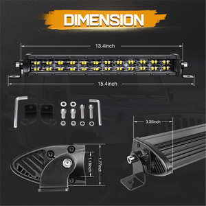 Barra LED Delgada de 2 Filas y 12 Pulgadas de Perfil Bajo para Parachoques Delantero con Cabrestante, Barra Auxiliar de Conducción para UTV Can-Am Defender - Product Image 4
