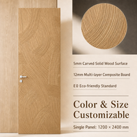 Porte en panneau de bois massif à grain torsadé sculpté, placage texturé 3D pour porte de chambre, panneau mural, sur mesure 1220x2440mm, E0 Eco Bulk