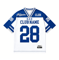Maillot de football américain rétro personnalisé, coupe oversize, en mesh, style streetwear, pour club et équipe, col en V, imprimé numérique, uniforme de match, manches courtes, grande taille