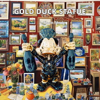 Promotion Décoration d'intérieur : Statue de canard abstraite en résine plaquée chrome doré pour l'art pop, l'artisanat, l'art populaire et la figurine animale abstraite