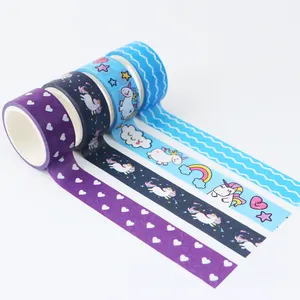 Jepang Washi pita Custom Printing Seld perekat stiker kerajinan DIY pernikahan dekoratif kertas penutup gulungan