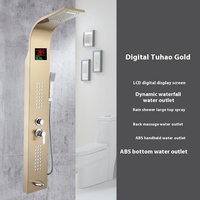 Panneau mural en acier inoxydable avec LED noir pour douche numérique instantanée avec cascade jets de spa panneau mural intelligent pour douche de salle de bain
