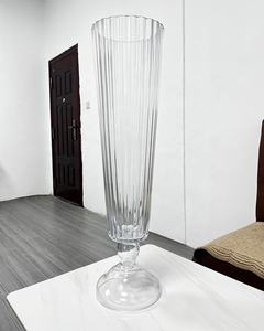 結婚式のイベントテーブルのセンターピースの装飾のためのバルクの背の高いクリアクラシックテラリウムアートガラス花瓶 - Product Image 3