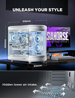 Boîtier d'ordinateur de jeu de taille moyenne ATX/Micro-ATX avec alimentation, en alliage d'aluminium