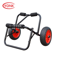 YONK Chariot de plage personnalisable Chariot de kayak Roue en mousse PU de 10 pouces Nouveau design U-Boat Tube OEM Support Roll Container Couleur bleue